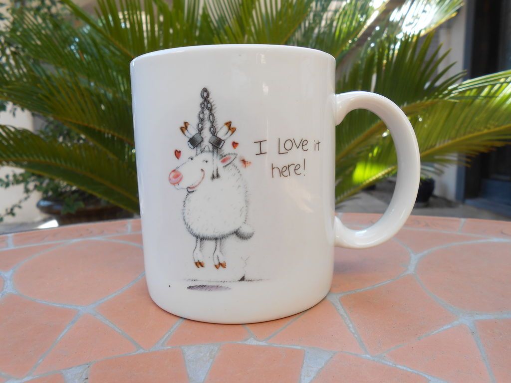 Mugs By Neat Stuff Gibson Sheep Shackled Cuffed I Love It Here Mug