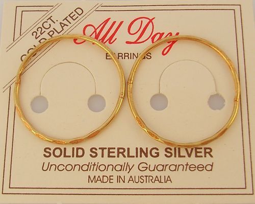 23mm FACET STERLING SILVER GOLD PLATED SLEEPER EARRINGS