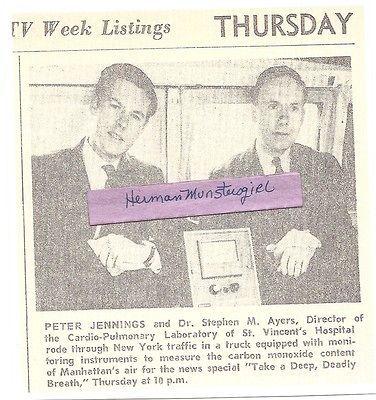 COPY PETER JENNINGS TV GUIDE AD CLIPPING COPY DR. STEPHEN M. AYERS