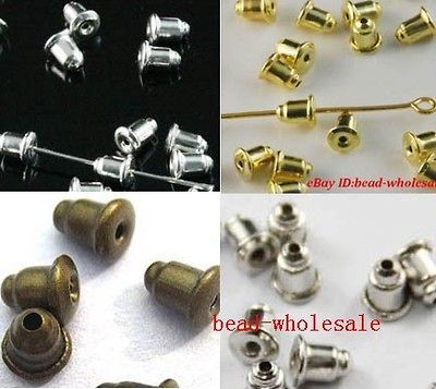 New 100pcs Bullet Plug Back Diy Findings Earring Stoppers 6x5mm U Pick