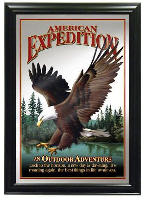 EXPEDITION WILDLIFE BAR WALL MIRROR OUTDOOR ADVENTURE BALD EAGLE