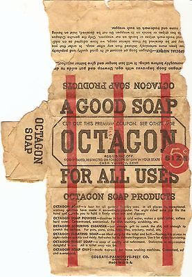 OCTAGON SOAP WRAPPER   COLGATE PALMOL IVE PEET CO.   OCTAGON COUPON