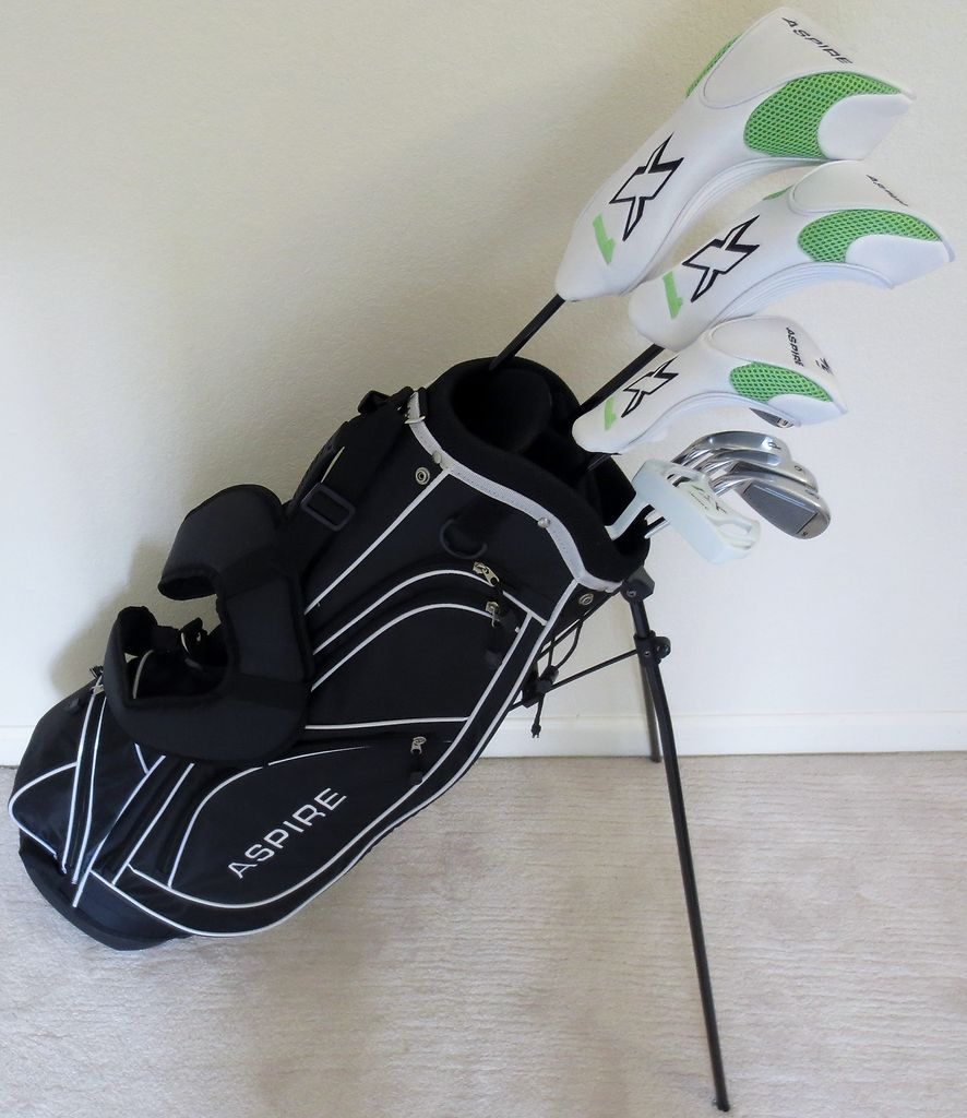 Complete Golf Set Driver Wood Hybrid Irons Putter Stand Bag Equipment