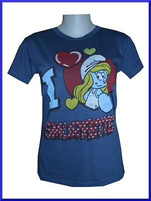 Lot 2 Lady Funny Shirt Smurfs Smurfette Cartoon Funny Retro Free Sz