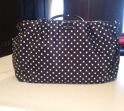 NWT Kate Spade Black Spot Stevie Baby Bag Diaper Purse $395.