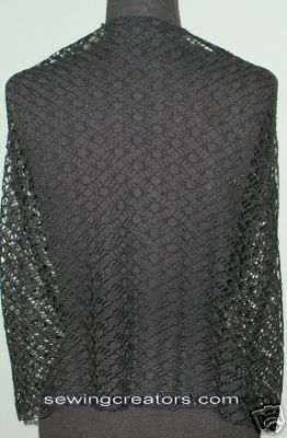 Black Woven Lace Wrap Bridal Shawl Formal Coverup