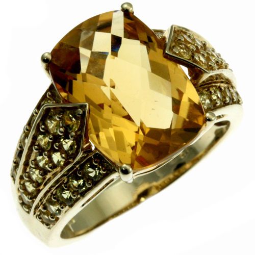 10k yellow gold citrine and yellow sapphire ring