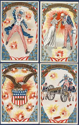 Fourth Of July with Uncle Sam, Lady Liberty & American Bald Eagle