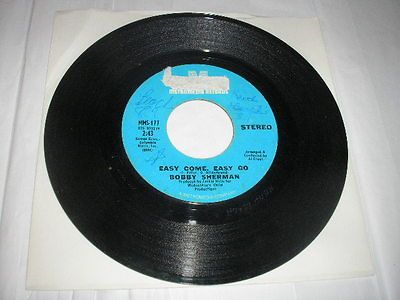 1960 Bobby Sherman Easy Come Easy Go / July Seventeen MMS 177 45 rpm