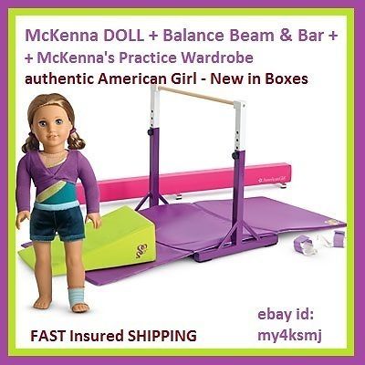 American Girl MCKENNA DOLL + BALANCE BEAM and BAR SET + PRACTICE