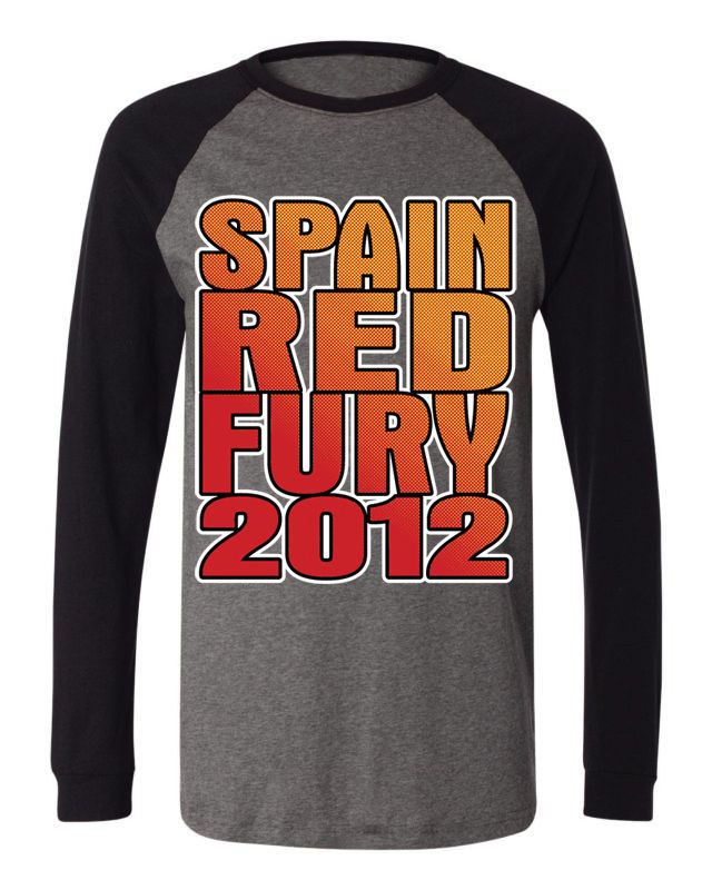 Fury 2012 Espana Champs Mens Long Sleeves Baseball Shirt European Cup