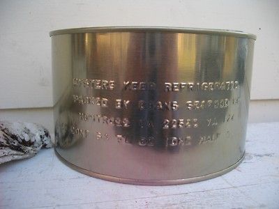 Vintage Oyster Tin Can Deans Seafood Co Montross Virginia Va 64 oz 1/2