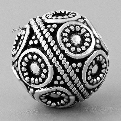 SILVER 925 EUROPEAN CHARM BEAD FITS BRACELET SPIRAL ROUND UNIQUE SOLID