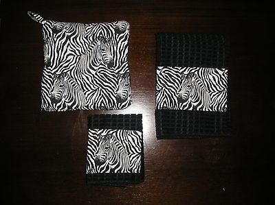 ZEBRA KITCHEN TOWEL/POTHOLDE R SET New