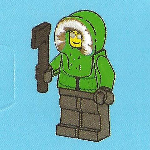 Lego ICE FISHERMAN MINIFIG w/ axe city town arctic fishing minifigure