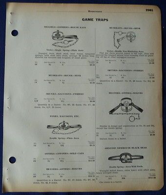 Victor Game Traps, Bear, Beaver Mink, Original Vintage 1930s Union