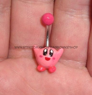 Kirby Belly Button Ring navel body jewelry pokemon