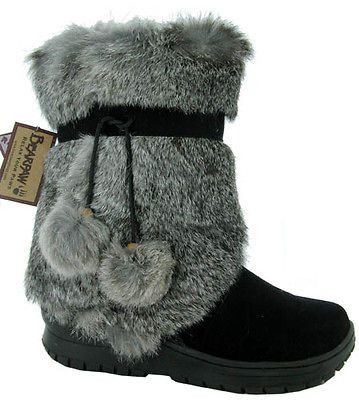 Bearpaw Tama Brown Boots Suede Sheepskin Rabbit