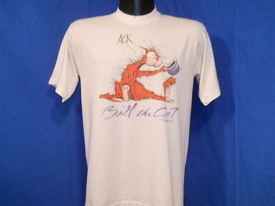 vintage 80s BLOOM COUNTY BILL THE CAT ACK WHITE OPUS COMIC STRIP t