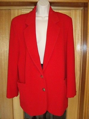 BIANCA NYGARD RED CASHMERE BLEND BLAZER BOYFRIEND JACKET Sz 8