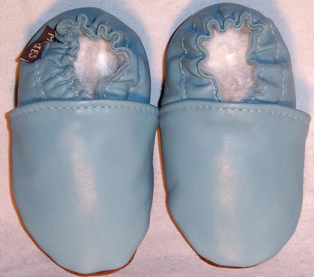 CHAUSSONS BLEU en cuir pour bebe ENFANT TAILLE CHOIX