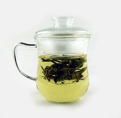 Glass Cup with Glass Strainer and Lid for Loose Leaf Teas   300ml