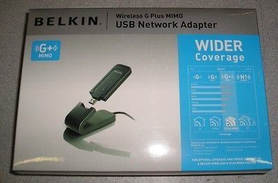 New Sealed Belkin F5D9050 G+ MIMO Wireless USB Network Adapter 802.11g