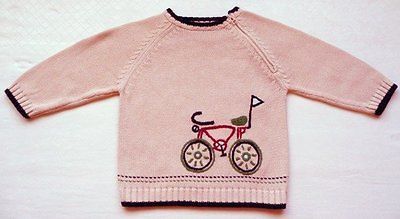 Janie and Jack Boys 12 18 mos Vintage Bicycle Sweater Pullover Knit