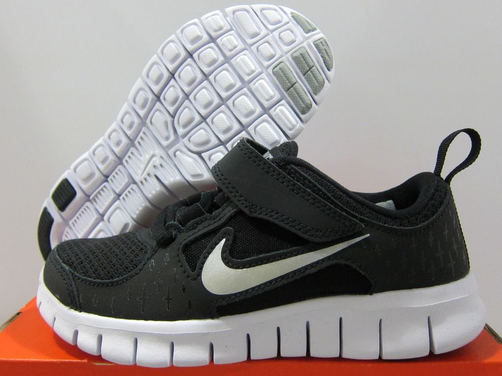 NEW NIKE KIDS FREE RUN 3 PS YOUTH [512166 001] Black Reflecti ve