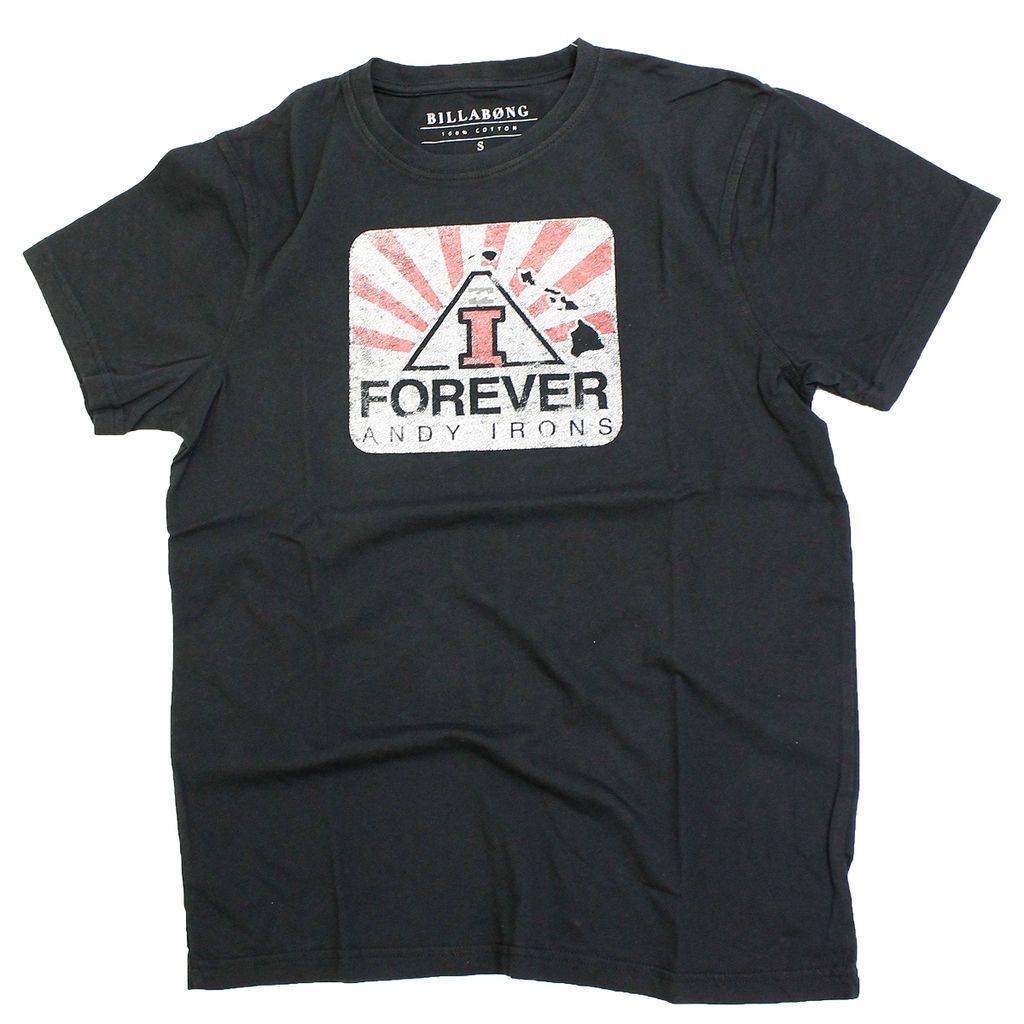 BILLABONG ANDY AI IRONS FOREVER LOGO SS TEE MENS T SHIRT BLACK ONLY