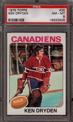 1975 TOPPS #35 KEN DRYDEN PSA 8 H1234755