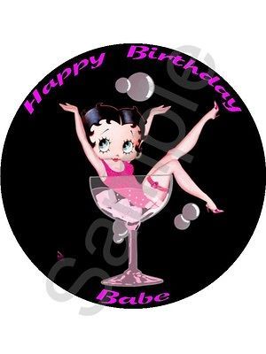 Betty boop 7.5 birthday cake topper on Rice Paper