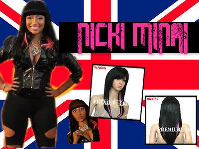 NICKI MINAJ BEYONCE RIHANNA LACE FRONT WIG 1B/PINK + 