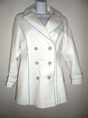 Manteau en cuir imperméable blanc Rudsak collection grandeur moyen