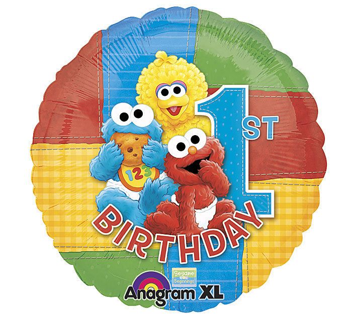 Street Elmo Big Bird Happy 1st Birthday 18 Balloon Party Supply