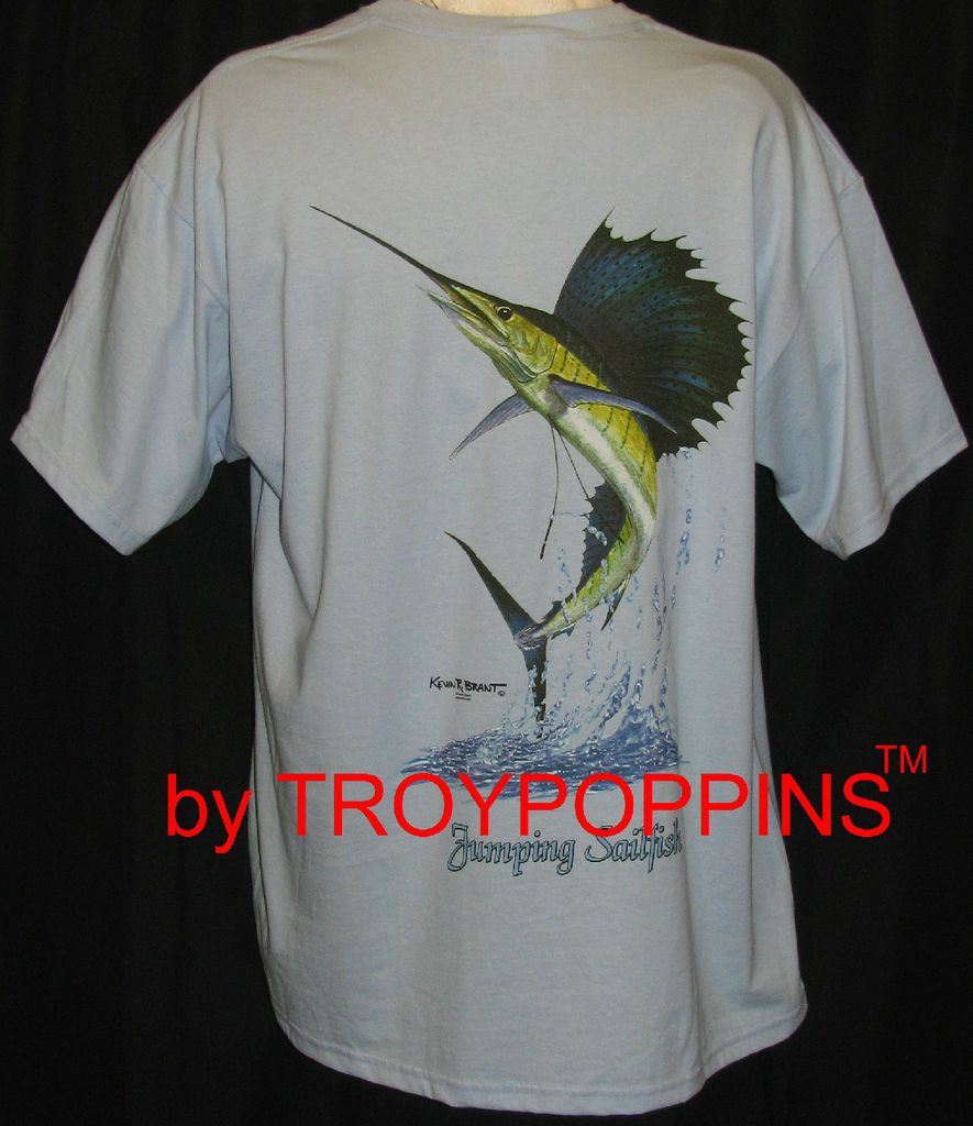 JUMPING SAILFISH SPORTS FISHING FISHERMAN 2X 3X GEAR T SHIRT GRAPHIC