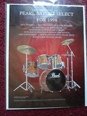 1998 Print Ad Pearl Export Select Series Drum Set
