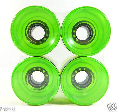 Blank Pro 60mm x 44mm Longboard Cruiser Wheels Clear Green New Sealed