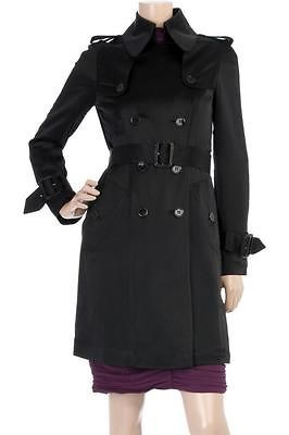 NEW AUTH BURBERRY TRENCH COAT CREPE DE CHINE NOVA CHECK QUEENBURY 10