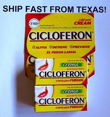 2Pack Cold Sore Herpes Fever Blister Antivir Cream Cicloferon 97.2%