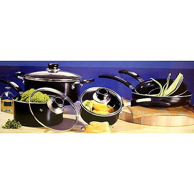 Oster Black 8 piece Aluminum Cookware Set