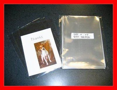 listed 1000 pcs 4x6 (O) Clear Card Cello / Poly / BOPP Sleeve Bags