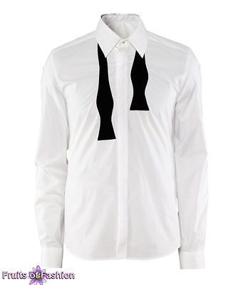 Martin Margiela H&M Mens White PSY Gangnam Style Bow Tie Shirt S M L