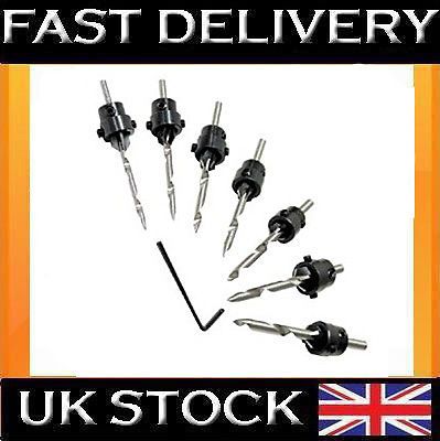 22PC TAPERED DRILL & COUNTERSINK BIT WOOD PILOT HOLE DIY TOOL