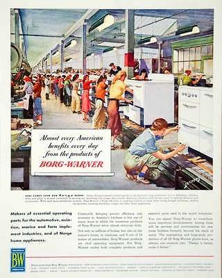 1946 Ad Borg Warner Engineering Production Kitchen Appliance