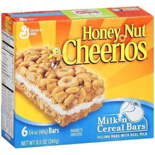 GENERAL MILLS HONEY NUT CHEERIOS BREAKFAST MILK N CEREAL BARS 6 COUNT