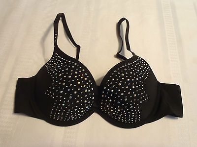 AMBRIELLE 36B or 34B Black Convertible Push Up Plunge Bra NWT 5329