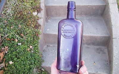 CUMMINS OLD PROCESS SOUR MASH WHISKEY 1890s PURPLE PINT PRE PRO