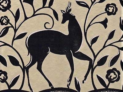 Deco Style Deer Frieze Gold   Black Sale $9.95 Wallpaper Border 337