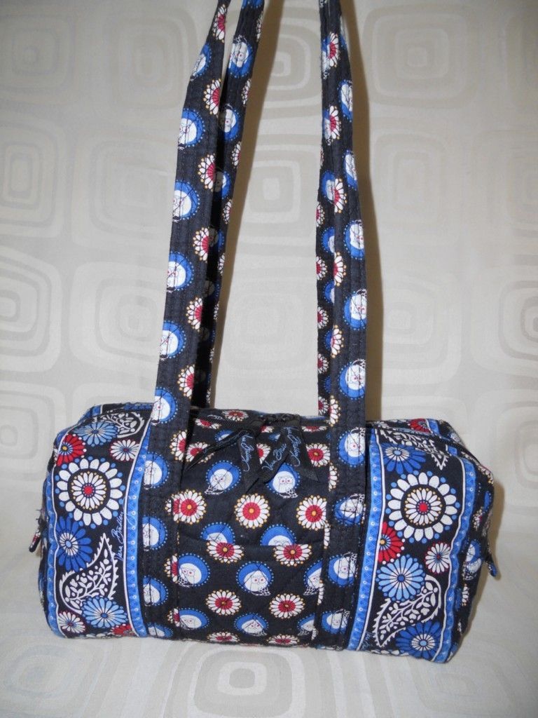 Vera Bradley Small Duffle Classic Handbag In Night Owl FREE SHIP